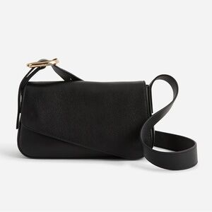Madewell Black Leather Sculptural Buckle Crossbody Bag